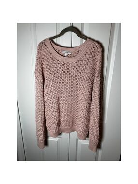 AND NOW THIS Pink Crew Neck Sweater L EUC
